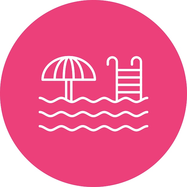 Vectorbeeld van zwembad-iconen Kan worden gebruikt voor Reizen