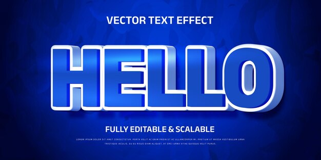 vectorbewerkbare hello tekst effect lettertype