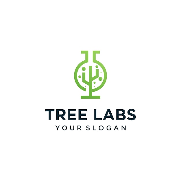 Vectorboom met laboratoriumlogo-ontwerp