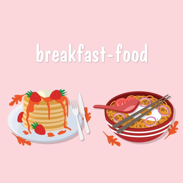 vectorbreakfastfoodillustration