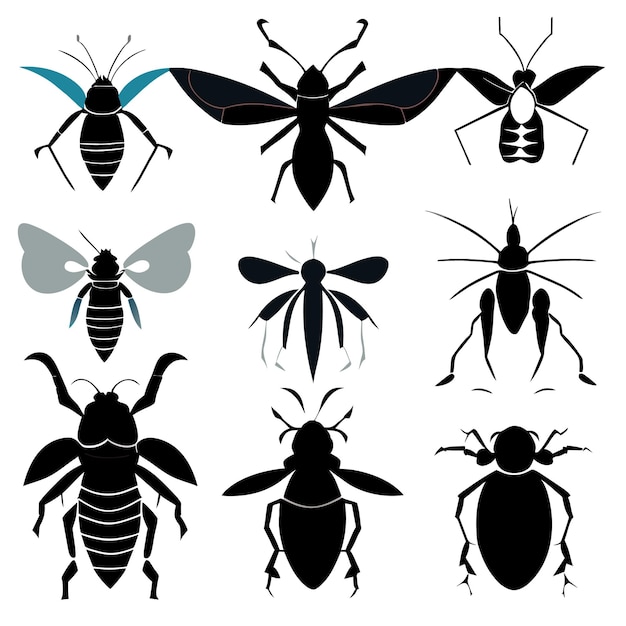 Vectorcollectie van kleine insectenafbeeldingen