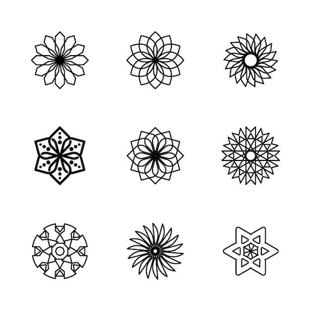 Vectorcollectie van Mandala Ornamentele Illustraties