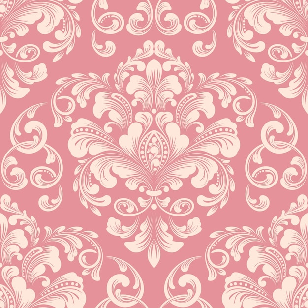 Vectordamast naadloos patroonelement. Klassieke luxe ouderwetse damast sieraad, koninklijke Victoriaanse naadloze textuur voor behang, textiel, inwikkeling. Exquise bloemen barok sjabloon.