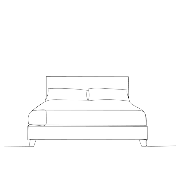 単一連続線ベッドのベクトル描画