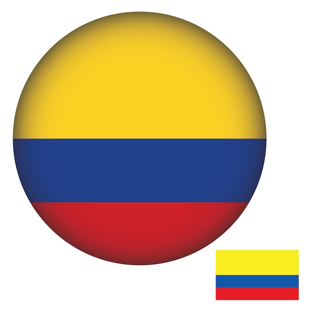 Vector vectoren van de ronde vorm van de vlag van colombia