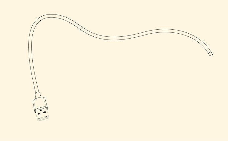 Vector vectorgegevens usb-kabelconnector lineart illustraties