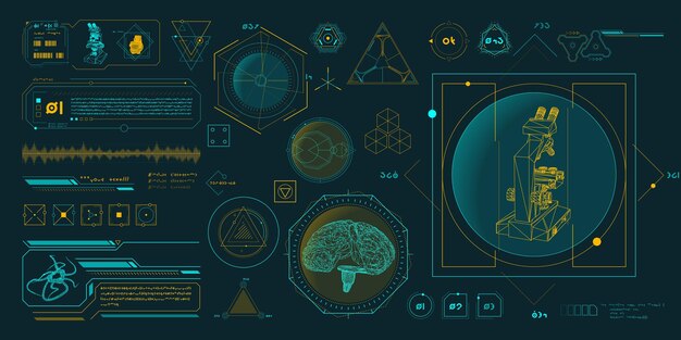 Vector vectorgegevenselementen voor sci-fi-interface-infografieken