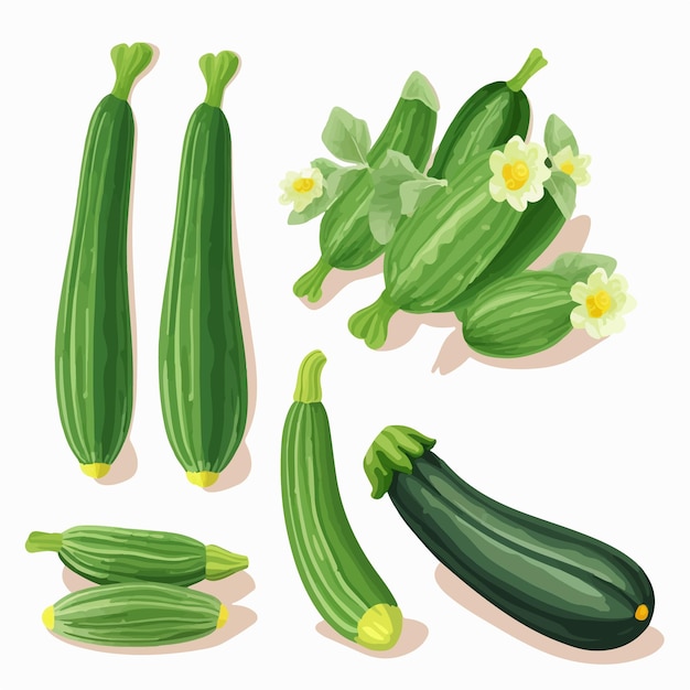 Vectorgrafiek van een courgette met een label en lint