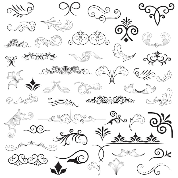 Vectorgrafische elementen voor ontwerp vectorelementen Swirl elementen decoratieve illustratie