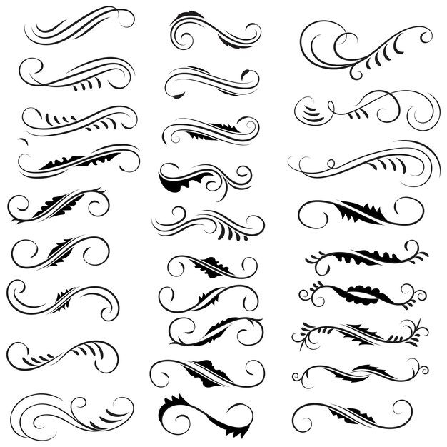 Vectorgrafische elementen voor ontwerp vectorelementen Swirl elementen decoratieve illustratie