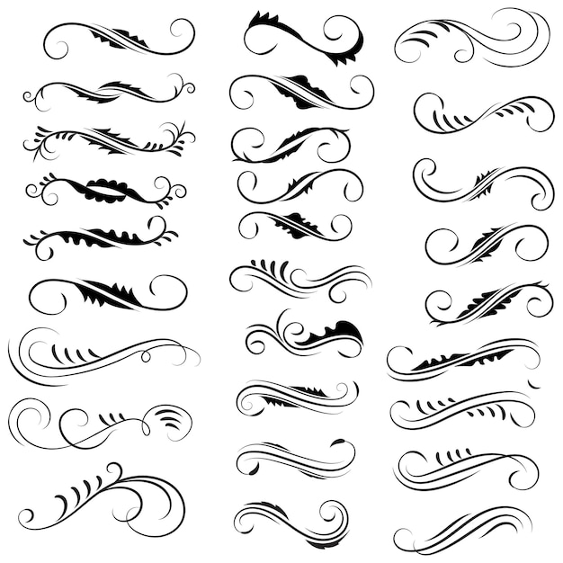 Vectorgrafische elementen voor ontwerp vectorelementen Swirl elementen decoratieve illustratie