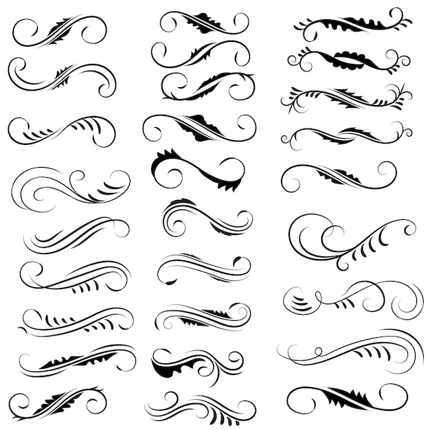 Vectorgrafische elementen voor ontwerp vectorelementen Swirl elementen decoratieve illustratie