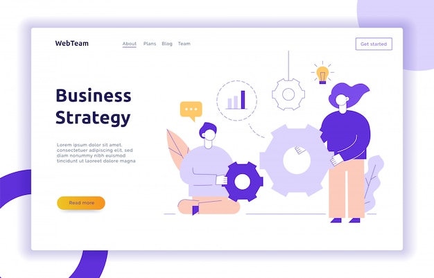 Vectorgroepswerk en bedrijfsstrategieWeb-pagina banner