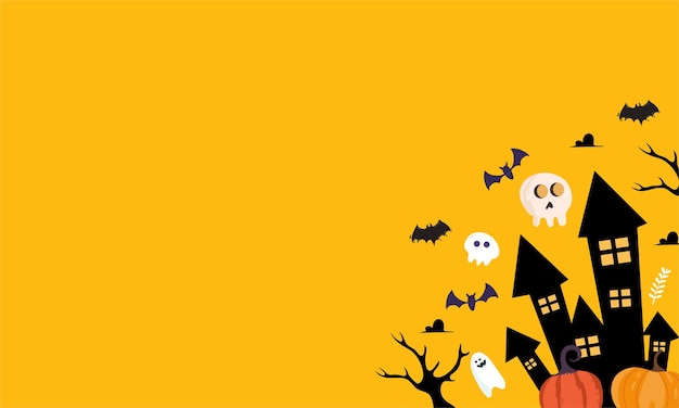 Vectorhalloween-achtergrond in vlak ontwerp