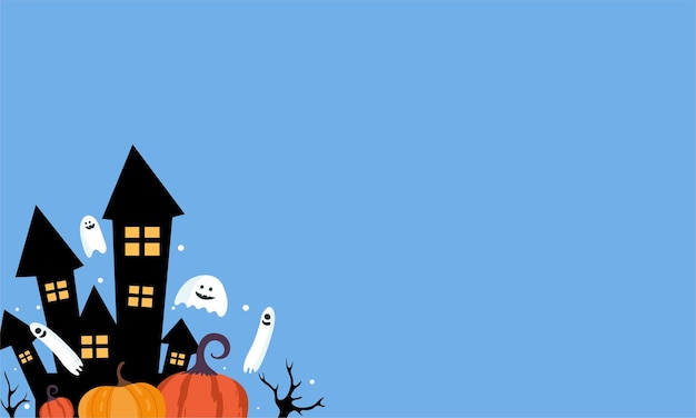 Vectorhalloween-achtergrond in vlak ontwerp