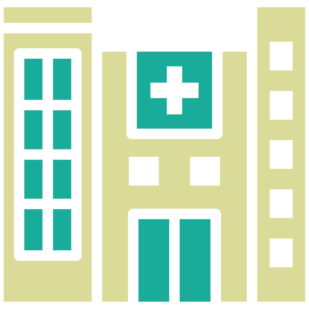 Vector vectoriconen van ziekenhuizen illustratie van medicine iconset