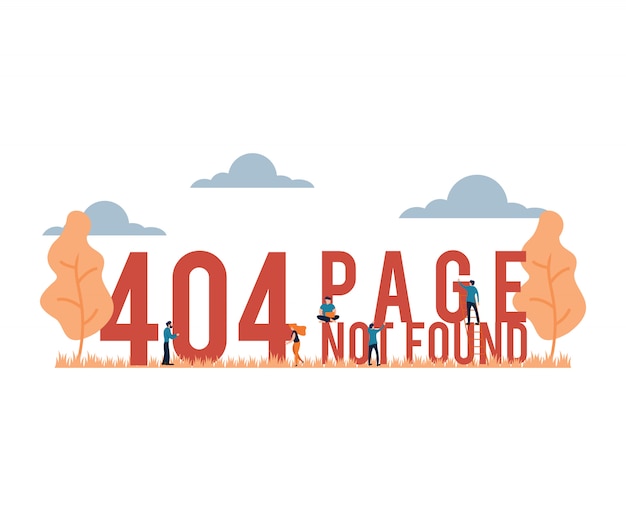 Vectorillustratie 404 pagina niet gevonden platte cartoonstijl