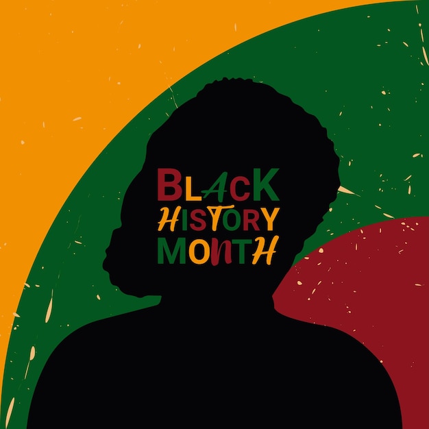Vectorillustratie Black History Month met een abstracte achtergrond en de silhouetman