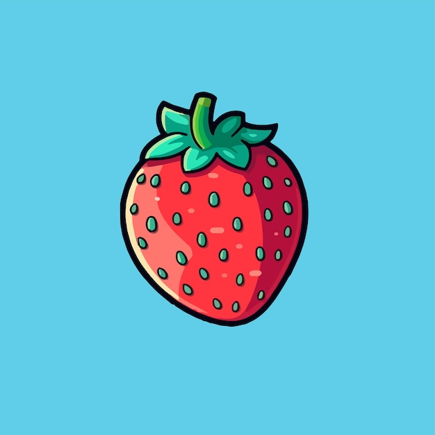 Vectorillustratie cartoon icoon van aardbeien in een vlakke stijl voor de kleine zoete rode vrucht