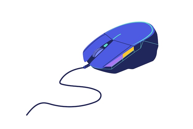Vectorillustratie computermuis met scrollwiel en knoppen