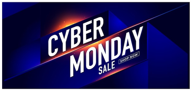 Vectorillustratie cyber monday futuristische banner achtergrond