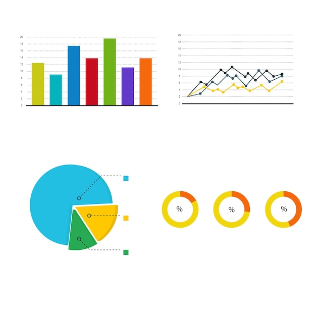 Vectorillustratie Data Analytics Grafiek Visualisatie Iconen