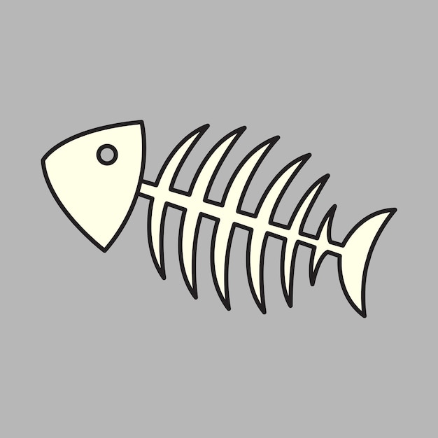 Vectorillustratie Fish Bone Vectorontwerp Pet Bone Pet Fish Bone Cat Vector Cartoonontwerp