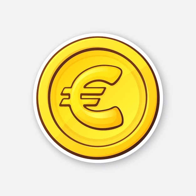 Vectorillustratie Gouden munt van de euro van de Europese Unie Contant geld Het symbool van wereldvaluta