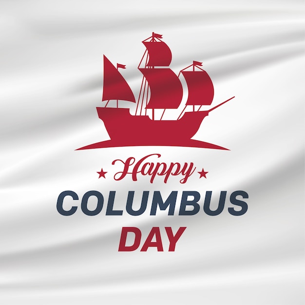 Vectorillustratie Handgeschreven kalligrafische penseeltype Belettering samenstelling van Happy Columbus Day.