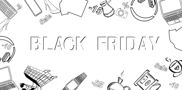 Vectorillustratie handgeschreven moderne borstel belettering van black friday geïsoleerd op een witte achtergrond