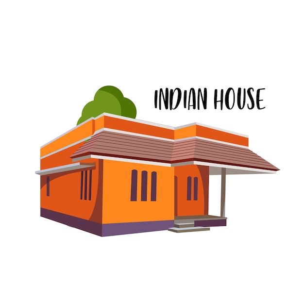 Vectorillustratie Indisch oranje huis