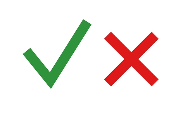 vectorillustratie ingesteld vinkje en kruis