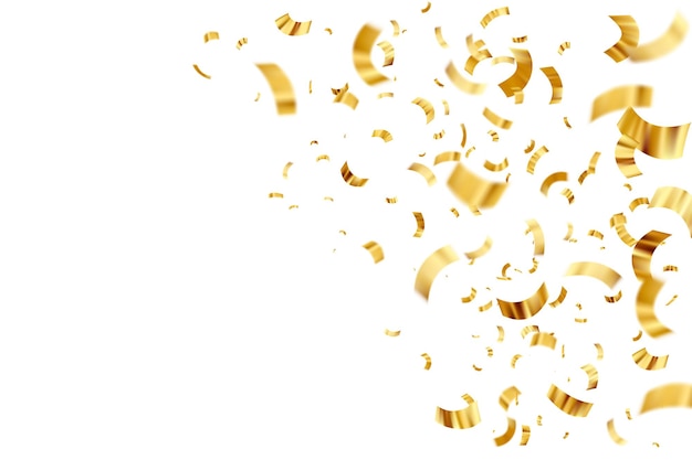 Vectorillustratie intreepupil gouden confetti geïsoleerd op een transparante achtergrond