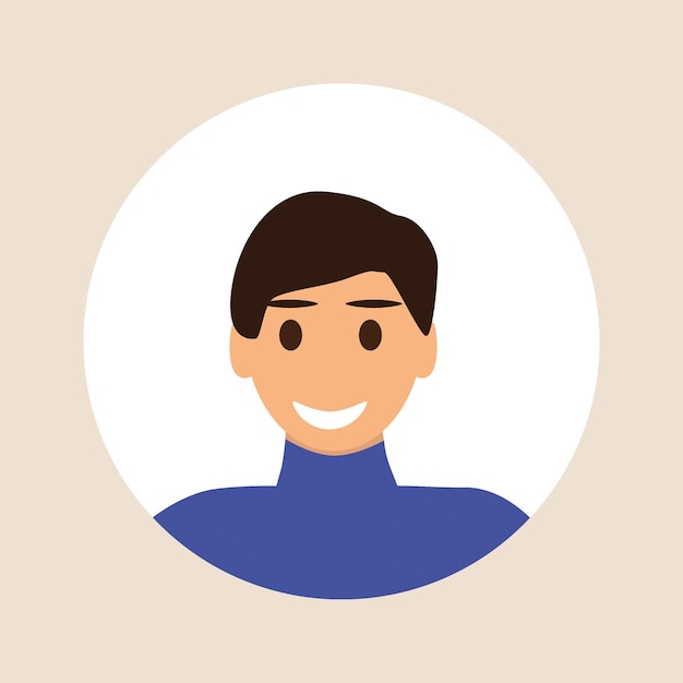 Vectorillustratie Kleur avatar gebruikersprofiel persoon icoon profielfoto Een persoon met gezichtskenmerken Geschikt voor sociale media profielen iconen schermbeveiligers en als sjabloonx9