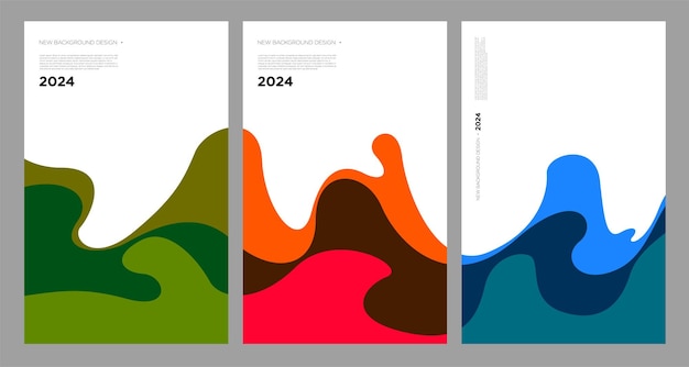 Vectorillustratie kleurrijke vloeistof en vloeistof abstract voor banner sjabloon 2024