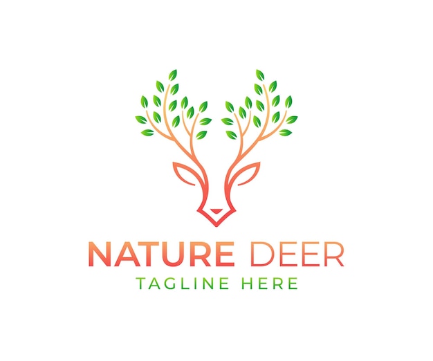 Vectorillustratie logo herten blad natuurlijk