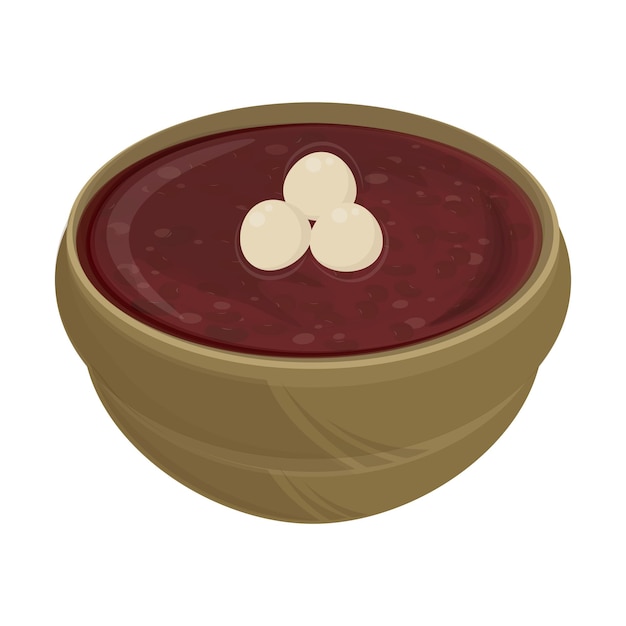 Vector vectorillustratie logo traditioneel koreaans red bean porridge patjuk