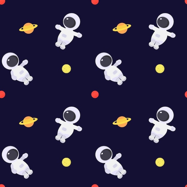 Vectorillustratie met platte kleine astronauten