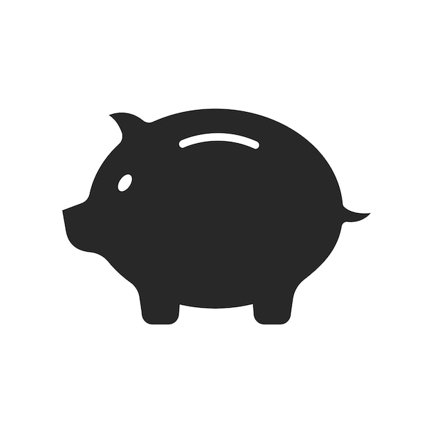 Vector vectorillustratie met platte pictogrammen van black piggy bank
