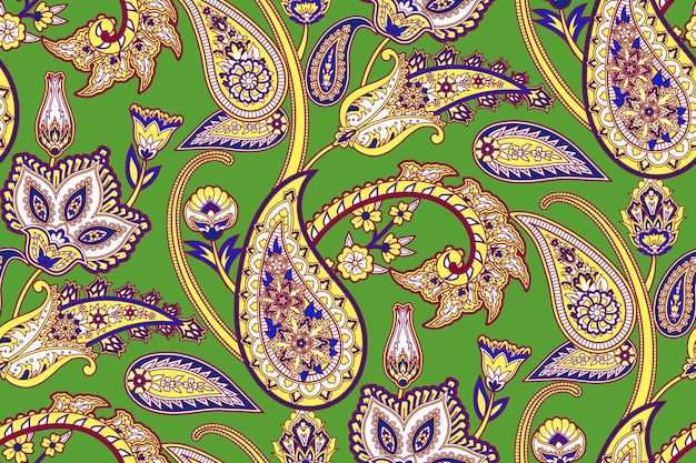 Vectorillustratie met sierlijke vector en abstract paisley in folklore ornament in florale stijl