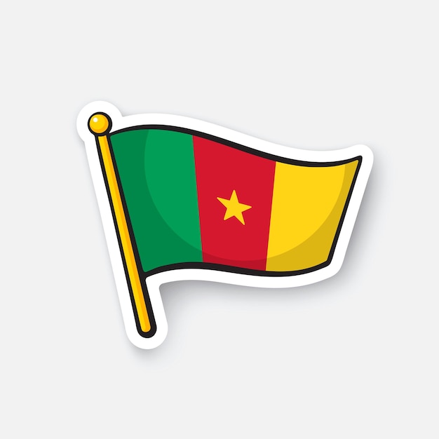 Vectorillustratie Nationale vlag van Kameroen-landen in Afrika Locatiesymbool voor reizigers