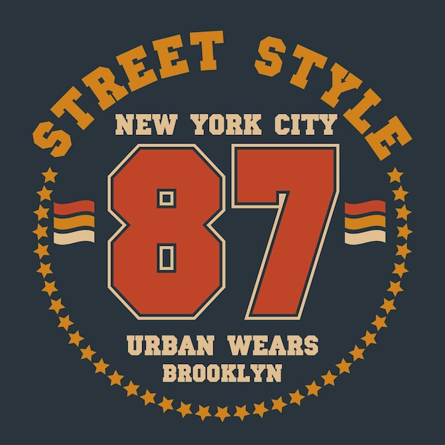 Vector vectorillustratie op het thema van new york brooklyn