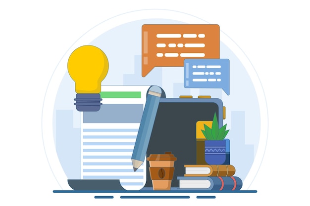 vectorillustratie over het concept van online onderwijs of afstandsonderwijs