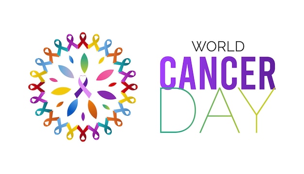 Vectorillustratie over het thema van de Wereldkankerdag die elk jaar op 4 februari wordt gevierd