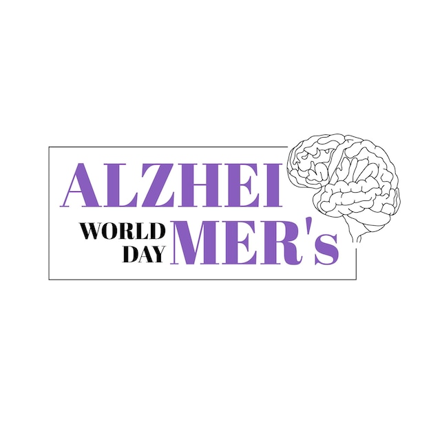 Vectorillustratie rond het thema Wereld Alzheimerdag op 21 september Versierd met een gestileerd