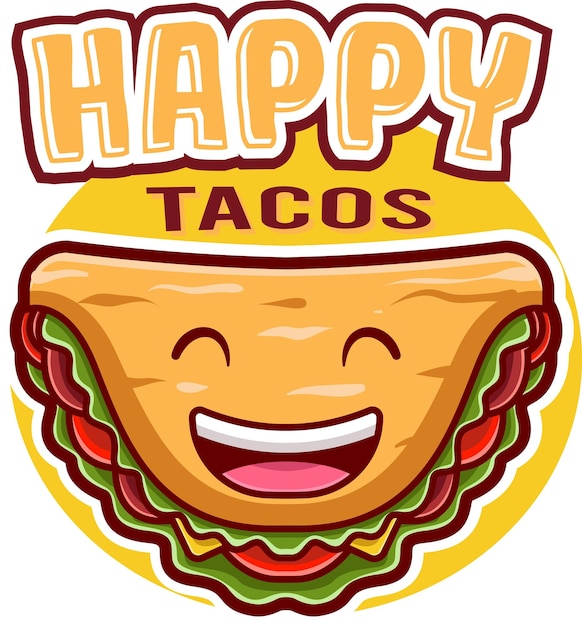 Vectorillustratie schattig taco cartoon pictogram. fastfood cartoon icoon concept geïsoleerd