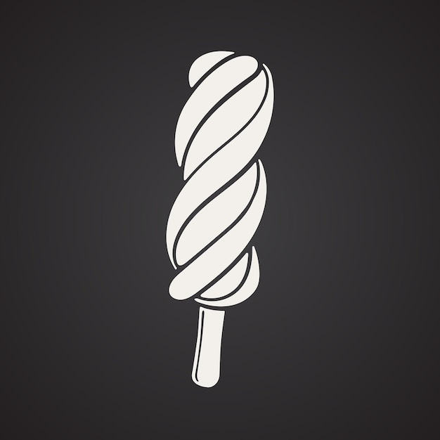 Vectorillustratie silhouet van bal van spiraal popsicle ijslolly