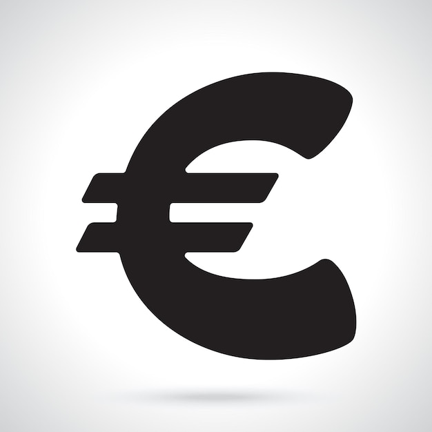 Vectorillustratie Silhouet van euroteken Het symbool van wereldvaluta's