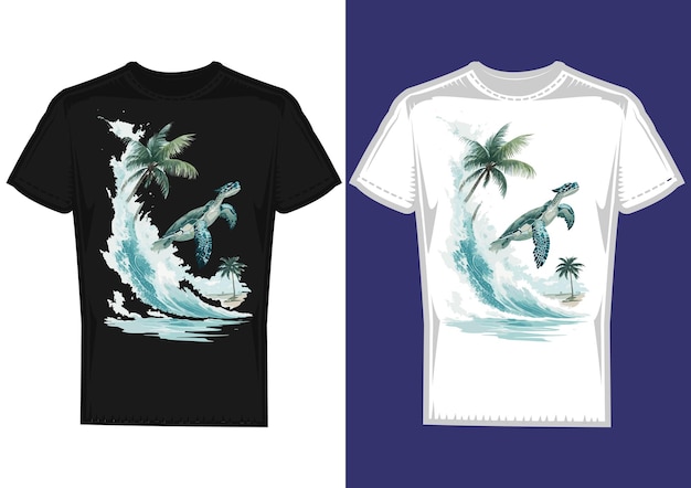 vectorillustratie surfen t-shirt ontwerp