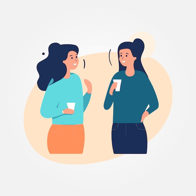 vectorillustratie twee pratende vrouwen